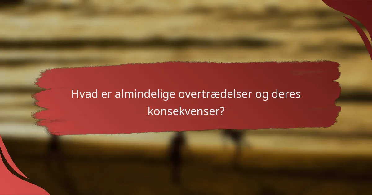 Hvad er almindelige overtrædelser og deres konsekvenser?